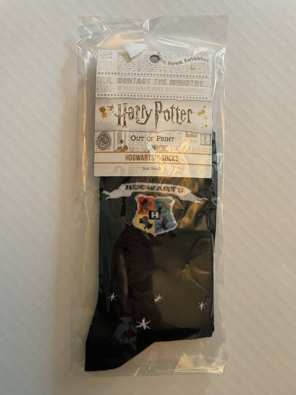 Hogwarts Crest Socks Harry Potter Out Of Print Size Small